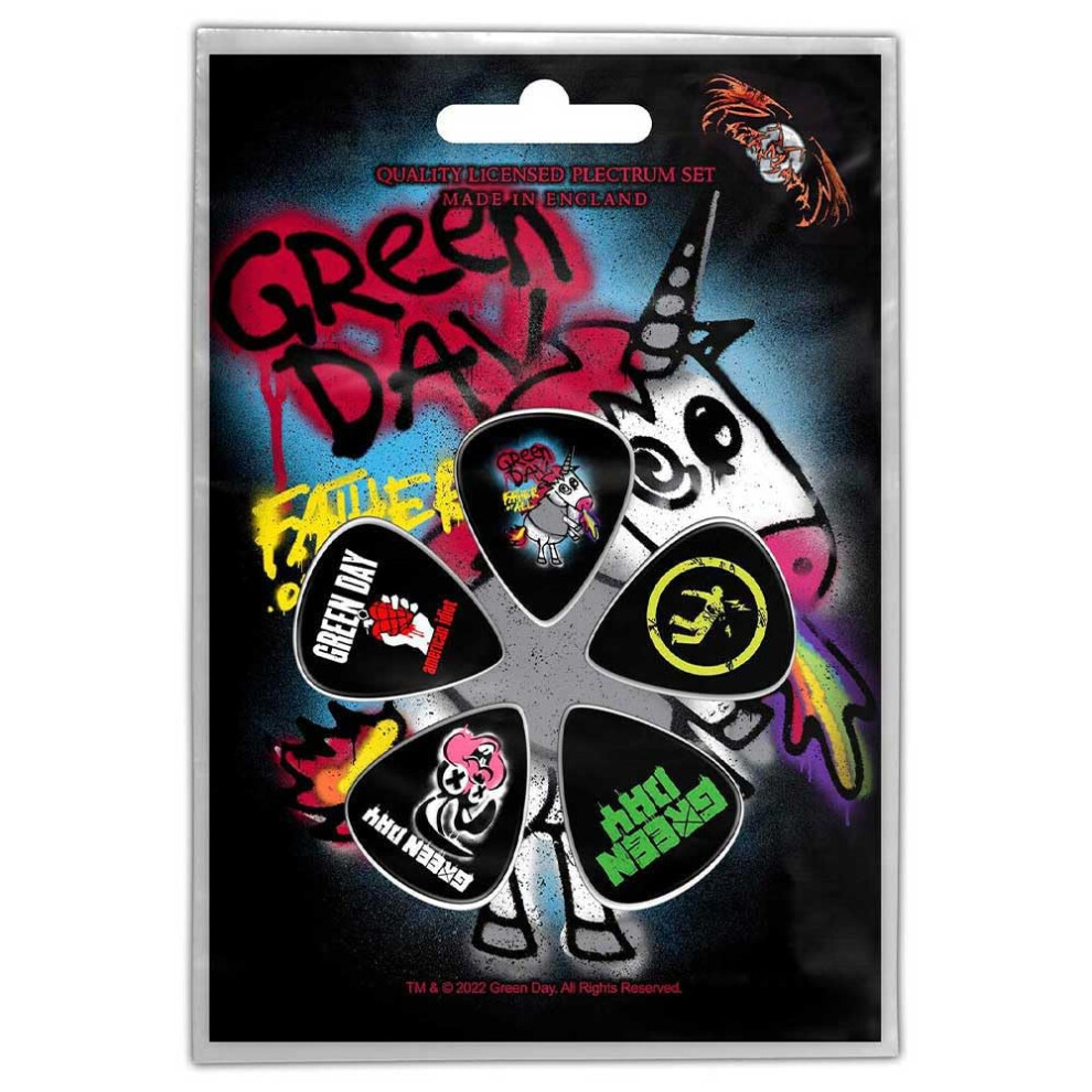 Green Day Guitar Picks Father Of All Official Black 5 Pack Plectrum On