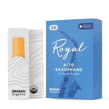 D'Addario Organics Royal Alto Saxophone Reeds Strength 2.0, 10-Pack