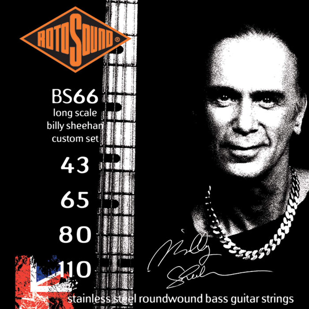 Rotosound Bs66 Stainless Steel Billy Sheehan Gauge Roundwound Bass Str