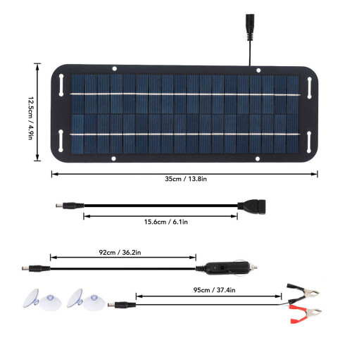 10W Portable Monocrystalline Solar Panel Kit, Lightweight & Compact 1