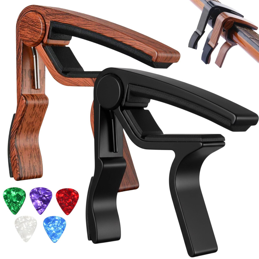 Gytfog 2 Pack Guitar Capo, Capo For Acoustic Guitar And 5Pcs Guitar Picks, Fo