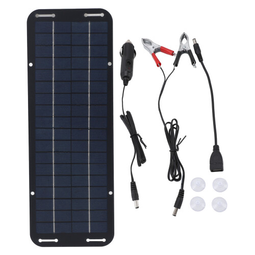 10W Monocrystalline Portable Solar Panel Kit, Lightweight, with Cables 2