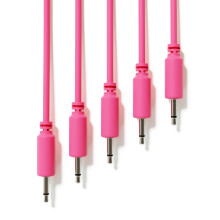 ExcelValley - 5 Pack - Mono Modular Patch Cables - TS 3.5mm 1/8" Eurorack Synthesizer [Pink - 45 cm - 18"]