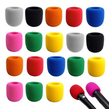 BuxiuGK 20Pcs Microphone Covers Colorful,Soft Foam Mic Cover,Handheld Microphone Windscreen for Meeting Studio Karaoke DJS,Random Colors