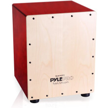 Pyle Full Size Cajon Drum Box, Wooden Percussion Beat Box with Interna
