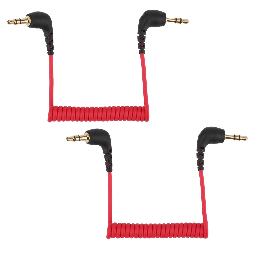 Btfo 2Pcs 3.5Mm Microphone Cable, Camera Audio Cable 3.5Mm Trs Coiled