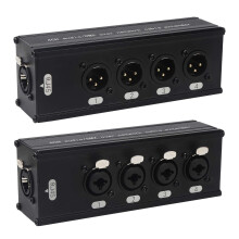 jindaaudio 4-Channel DMX XLR to Ethernet Extender, 3-Pin XLR Male/Female & Ethercon Adapter, Cat5/Cat6/Cat7 Network Cable Converter (1 Pair: Male + F