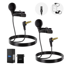 NEEWER ø4mm Mini Lavalier Microphone (2 Pack), Clip On Wired Condenser Lapel Lav