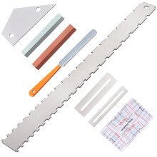 8-Piece Guitar Neck & Fret Maintenance Tool Set – Luthier Grade Steel Straight Edge, Fret Rocker, Dual-Sided File, Action Ruler & Guards for Electri