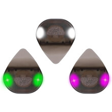 JIZZU Auto LED Light Guitar Pick 3PCS, Pink White Green Light