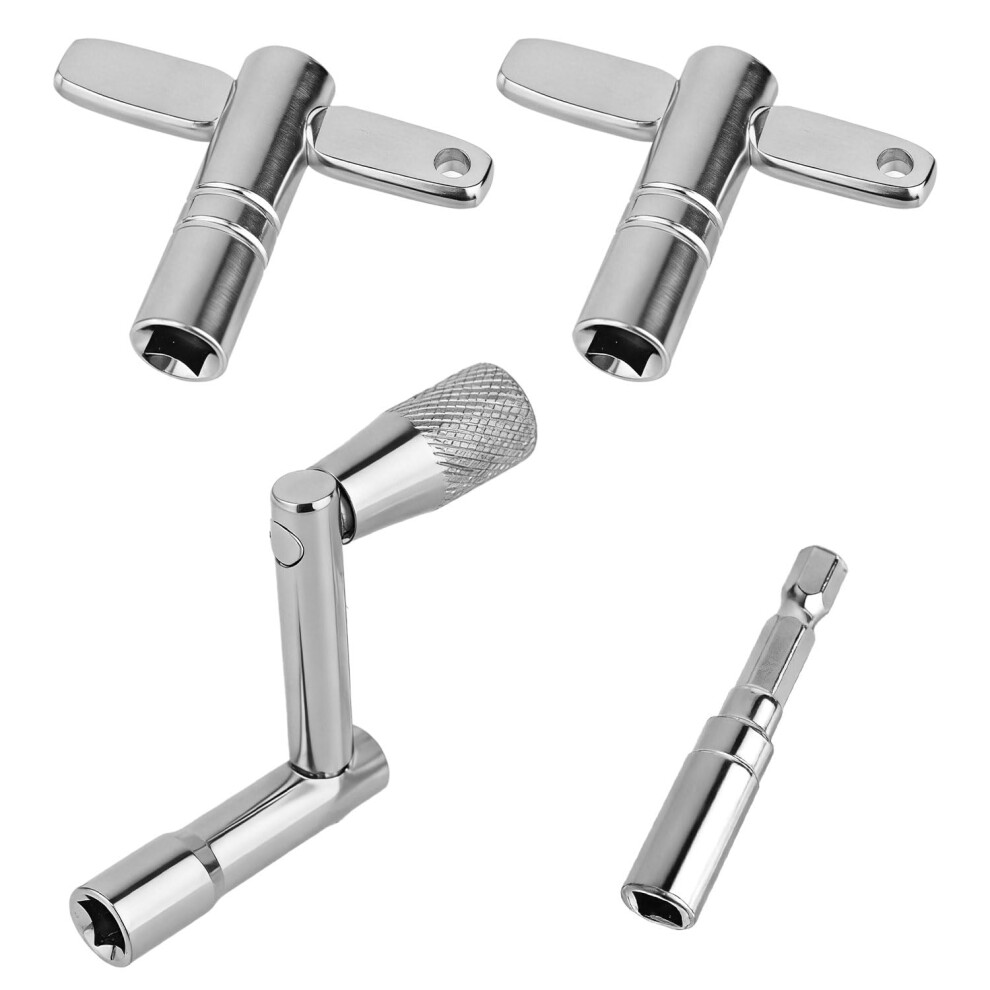 Penitue 4Pcs Drum Keys, Z-Shaped & T-Shaped & Drill Bit Tuning Keys With Stora