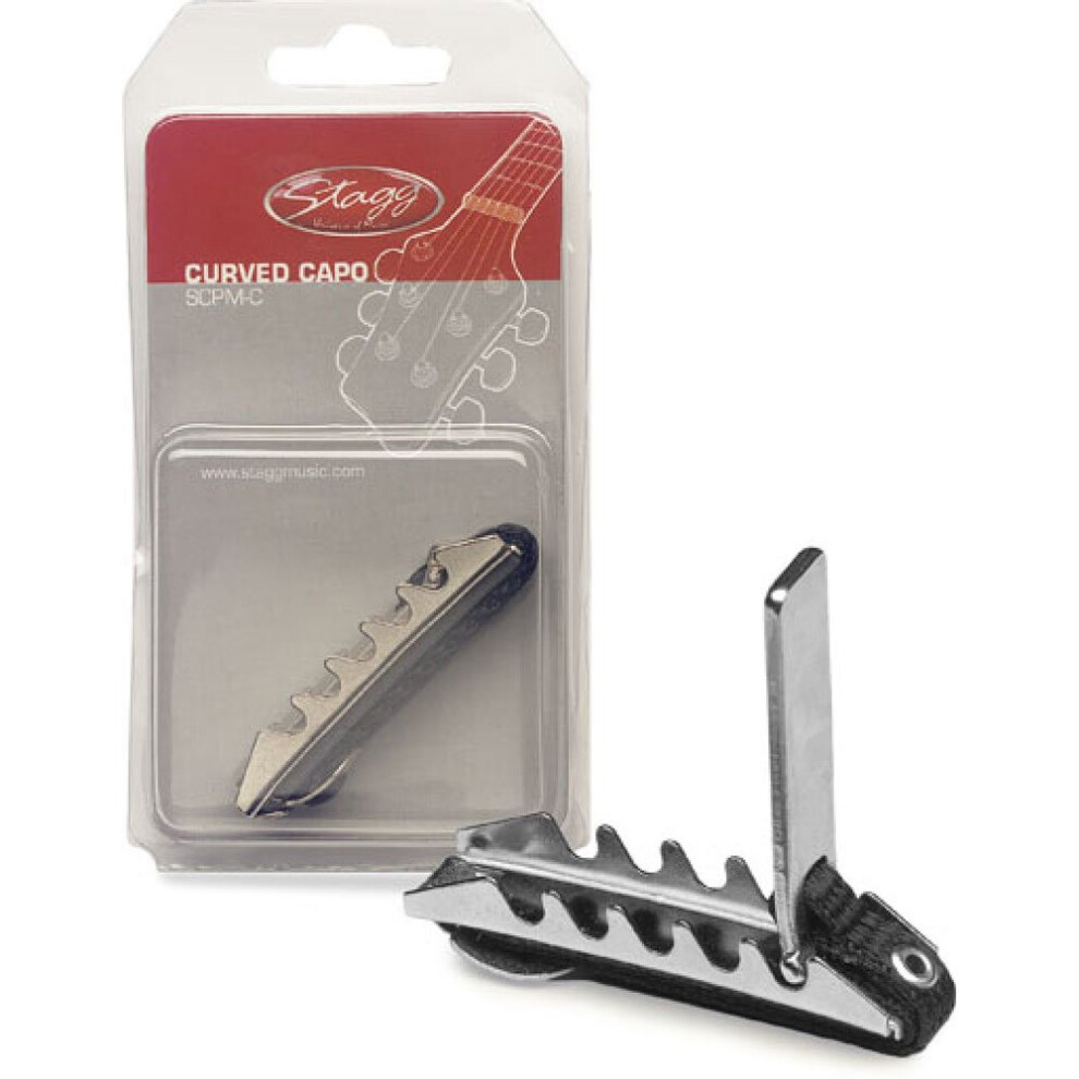 Stagg 17576 Curved Metal Capo For Electric And Acoustic Guitars