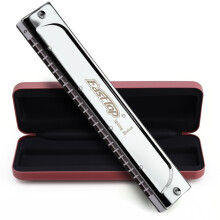 East top Tremolo Harmonica 24 Holes Professional Tremolo Harmonica in C, T2406S Mouth Organ 24 hole harmonica for Adults, Professional Players and St