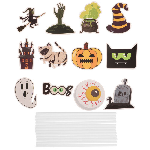24Pièces Décorations Cupcake Halloween Papier Couleurs Variées 1