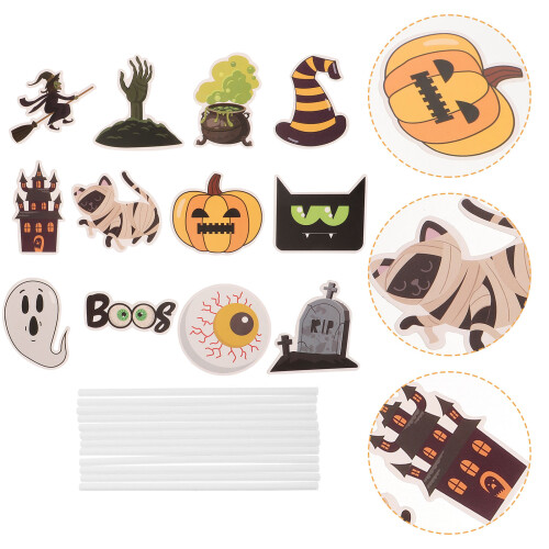 24Pièces Décorations Cupcake Halloween Papier Couleurs Variées 2