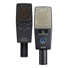 AKG C414 XLS Large Diaphragm Condenser Microphone, Stereo Matched Pair, legendary sound quality, 9 selectable polar patterns, highly versatile - Blac