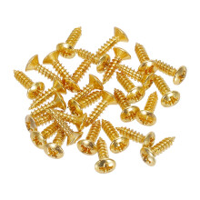 sourcing map 30pcs 3MM Electric Guitar Bass Pickguard Screws Scratch Plate Mounting Screw for SQ TL Guitar, Gold