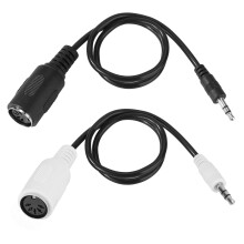 BTFO 2pcs Type-A MIDI to 3.5mm Adapter, 14" MIDI Female to TRS 3.5mm Male Breakout Cable Audio Converter for Keyboards Synths & DAWs (Black, White)