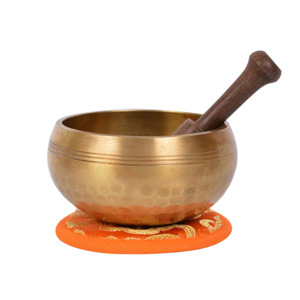 Bermoni Tibetan Hand Hammered Meditation Singing Bowl With Matching Protective