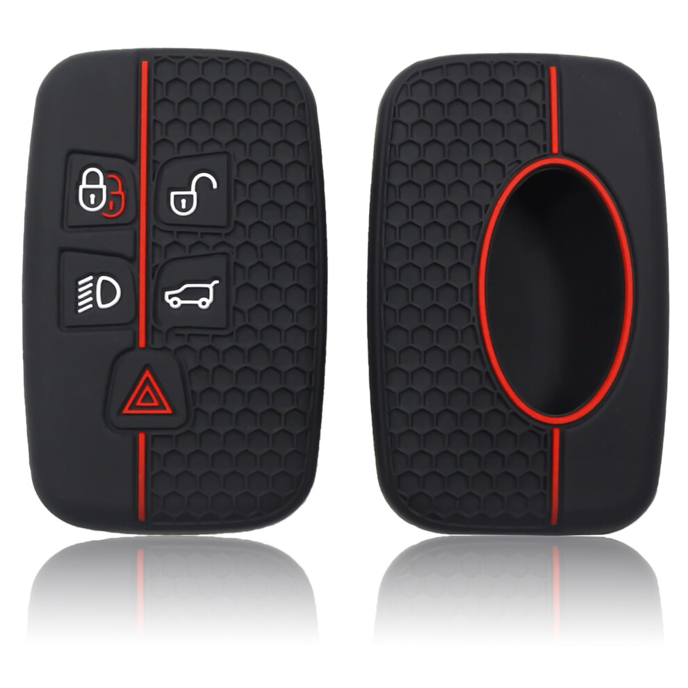 2Pcs Range Rover Key Cover For Land Rover Evoque Velar Vogue Jaguar Xf Xj Xjl Xel F-Pace Discovery, 5 Button Key Fob Case Protection Cover 5051226545726