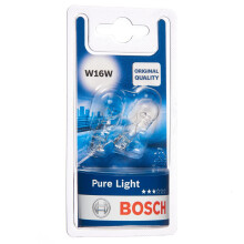 Bosch W16W (955) Pure Light Halogen Headlight Bulbs, 12 V 16 W, Original Quality