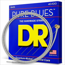 DR PB-40 Strings PURE BLUES - Quantum Nickel Bass Strings: Light 40-100, Silver
