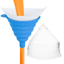 Bcautay Paper Paint Filters and 1 Pcs Silicone Funnel, 190 Micron Nylon Mesh Cone 3D Resin Paper Filters for Automotive Spray, Art Painting, Cooking