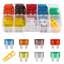 Car Fuse Kit - 60PCS Assorted Blade Fuses (5A-30A) With Storage Case and Fuse Clip