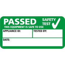 Pack of 100 PAT Safety Test Passed Self Adhesive Vinyl Stickers for Electrical Testing Each Sticker is 50 Millimeters by 25 Millimeters