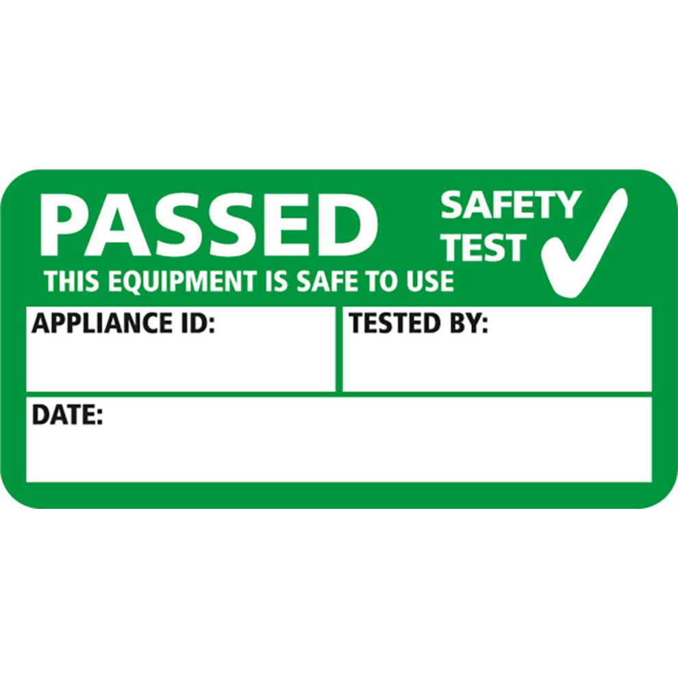 Pack Of 10 Pat Safety Test Passed Self Adhesive Vinyl Stickers For Electrical Testing 50Mm By 25Mm Each 5051226430077