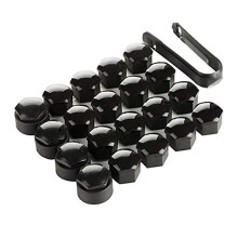 AUTOUTLET 20 Pcs Black Wheel Nut Caps Bolt Covers 17 mm Universal