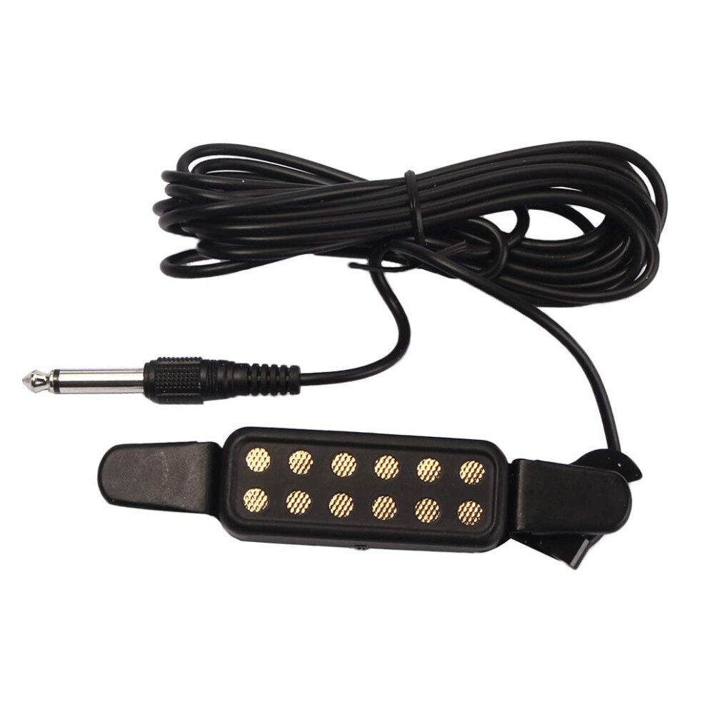Alnicov Guitar Pickup 12-Hole Soundhole Transducer Amplifier With 10Ft