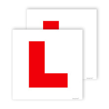 Pack of 2 L Plates Sticker (180 x 180 mm) L Plates for Car Self Adhesive Waterproof L Plates for Motorcycle Learner Plates Self Adhesive Sara Prints