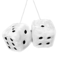 Abnaok Fluffy Dice for Car, 2.4" x 2.4" Car Hanging Furry Dice Pair of Retro Square Car Pendant with Dots for Car Interior Ornament Decoration Car