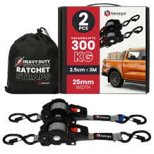 Auto Retract Ratchet Straps Heavy Duty – 300kg Max Break Capacity Self Retracting Tie Down Strap Set with Hooks Cushioned Grips for Cargo Trailer Mo