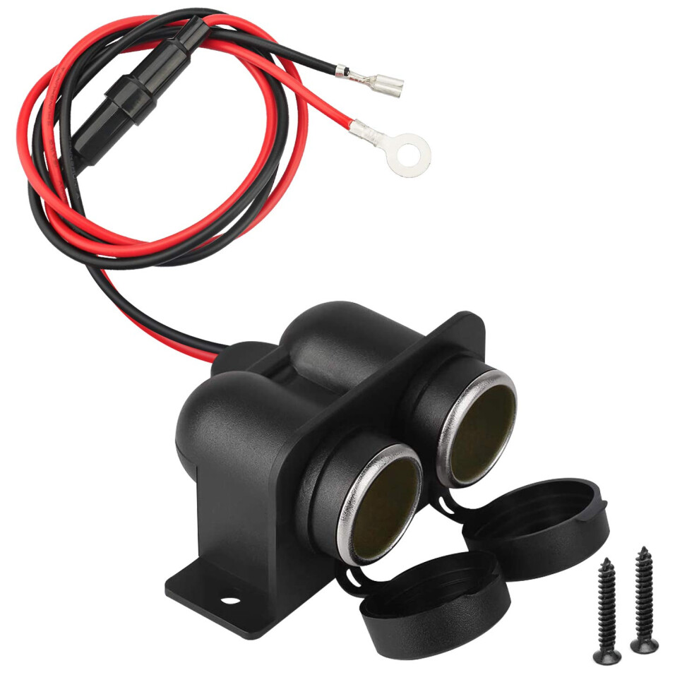 Cigarette Lighter Socket, Waterproof And Dustproof For 12V Car Truck Atv Rv Boat Motorcycle Motorbike With Fuse & Mounting Screws 40924649