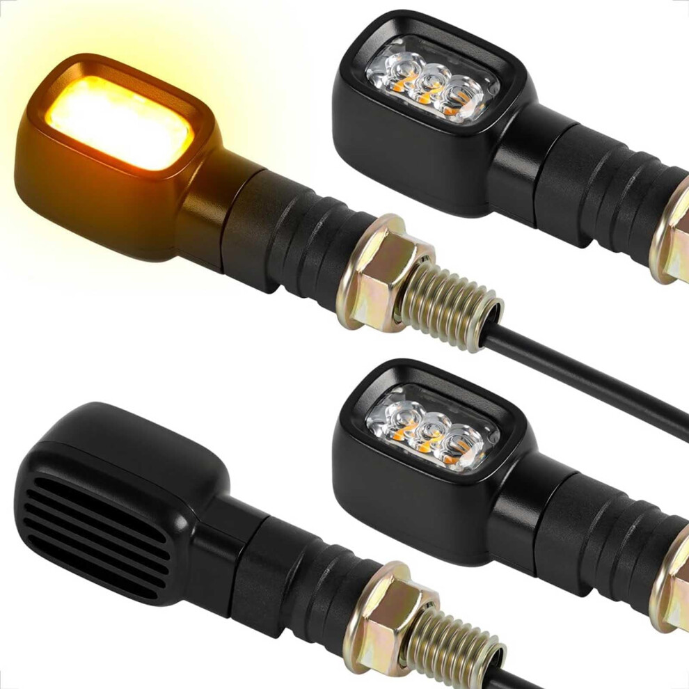 Evermotor Mini 12V Motorcycle Led Indicators E24 E-Mark Rectangle Motorcycle Indicator Ip67 Waterproof (4 Packs) 5005510699398