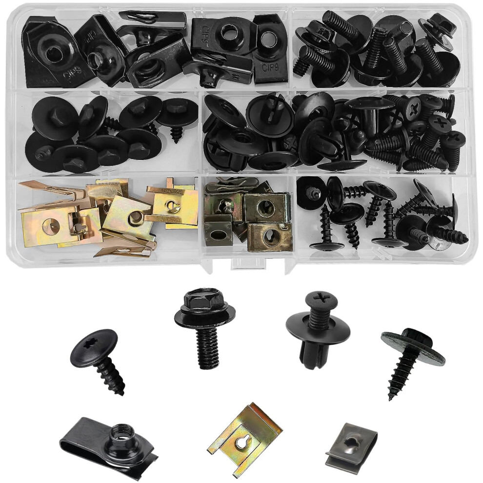 76 Pcs Car Screws And Nut Clip Kit,Car Body Undertray Fender Screws, 5004388201719