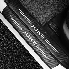 4pcs Car Outer Door Sill Protector Kick Plates for Nis-san Juke F15 F16 2011-2020, Carbon Fiber Auto Accessories Scuff Guard Threshold Cover Pedal, S