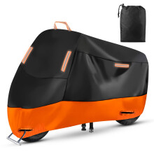 Motorbike Cover Waterproof, Heavy Duty 210D Polyester, 2000PA Rain & UV Dust Protection, All-Weather Scooter, Moped, Street & Off-Road Motorcycle Cov