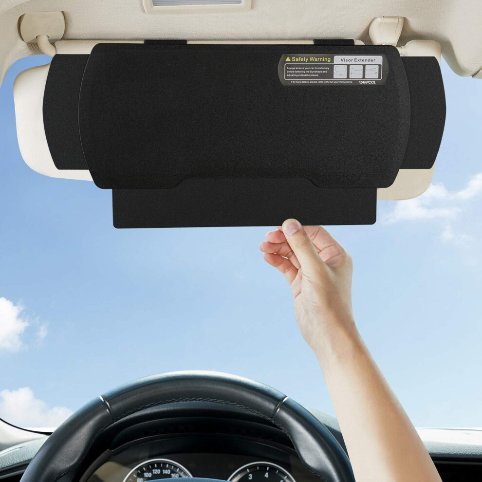 Wanpool Car Visor Sunshade Extender, Window Shade, Anti-Glare Sun Blocker For Driver Or Front Seat Passenger,1 Piece 91889034