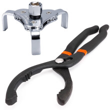 Toolwiz 2pcs Oil Filter Removal Tool 12'' Adjustable Oil Filter Wrench