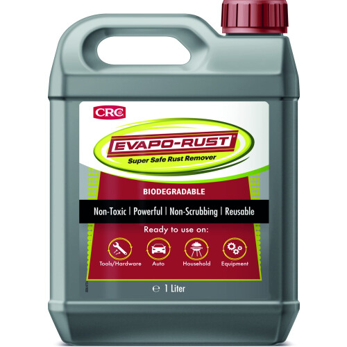 EVAPO-RUST - 1 L - Water-Based Selective Rust Stripping Agent for Iron, Steel, Cast Iron, and Chrome Plating