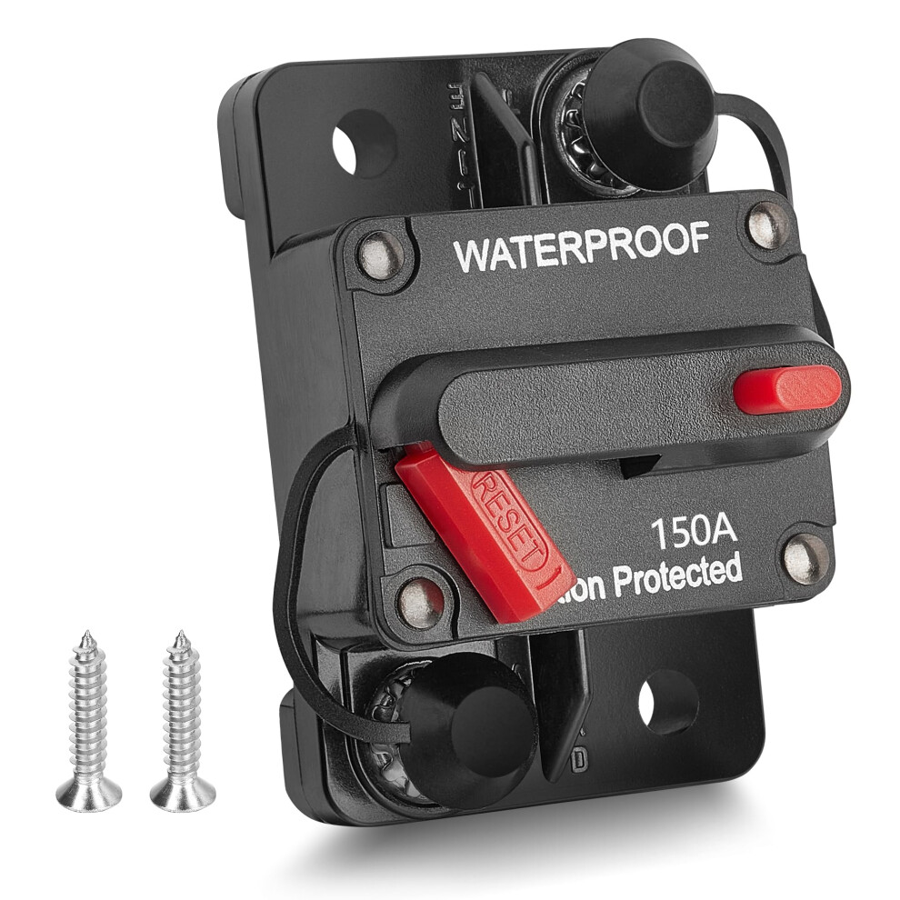 Photos - Car Amplifier RED WOLF 150A Circuit Breaker Waterproof Car Audio Inline Circuit Breaker w/Manual Reset Fuse Holder Inverter,for Car Motor