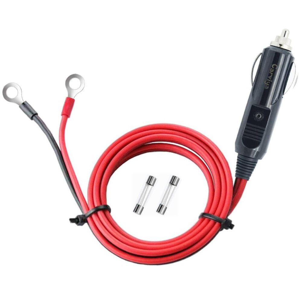 Carviya 12V 24V Heavy Duty 16Awg 0.5 Meter 1.64 Feet 15A 20A Male Plug Cigarette Lighter Adapter Power Supply Cable For Car Inverter,Air Pump,Electri 5000230123321
