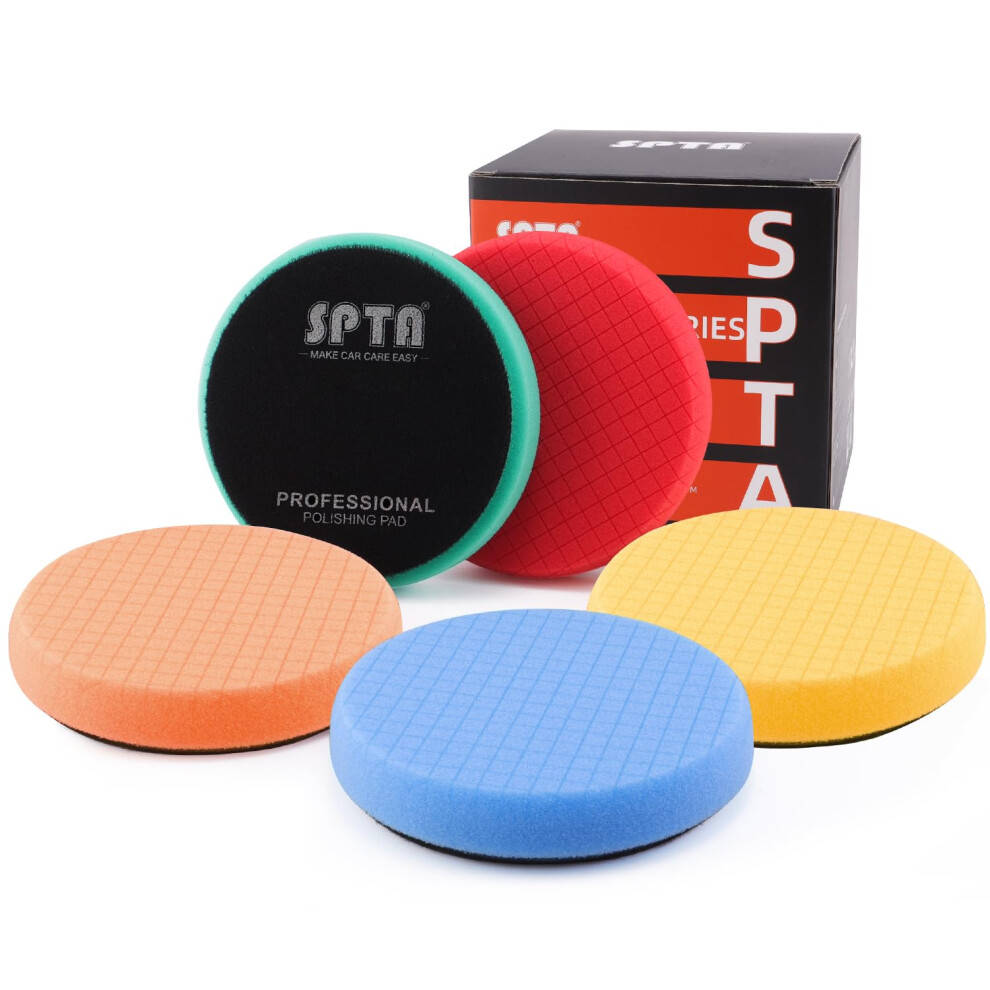Spta Buffing Polishing Pads, 5Pc 7.5 Inch Face For 7 Inch 180Mm Backing Plate, Compound Buffing Sponge Pads Cutting Polishing Pad Kit For Car Buffer P 6975172292765