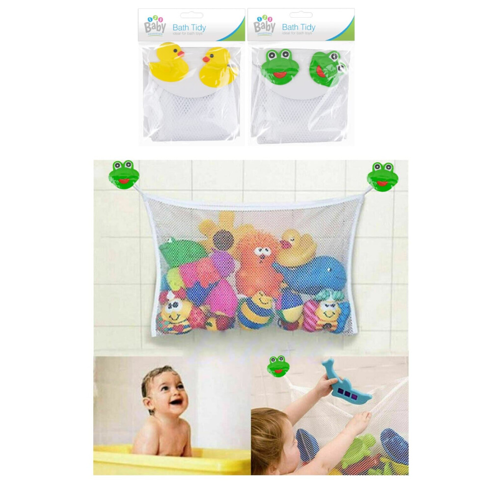 Large Baby Bath Toy Organiser Net Bag - Kids Bath Toy Tidy Storage Bag With Suction Cups | Baby Mesh Net Toy Holder Organiser Unit Basket Bag Fo Jkg