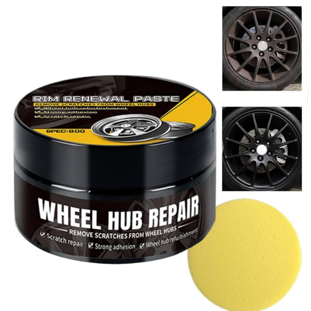 80G Car Wheel Scratch Repair Polish,Alloy Wheel Repair Kit With Sponge,Scratch Remover Kit For Cars,Scratch Repair Polish For Vehicles,Durable Alloy 96731390