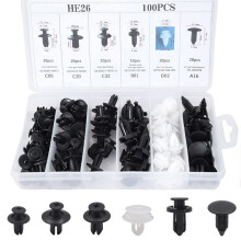 100Pcs Car Fixing Clips, 6 Types Car Plastic Mounting Set, Bumper Mounting Clips Kit, Door Trim Car Body Rivets Mounting Kit, Nylon Bumper Expansion