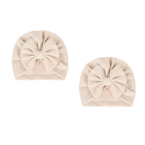 2Pièces Bonnet Beige Élastique Offset Et 2